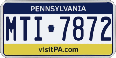 PA license plate MTI7872