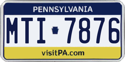 PA license plate MTI7876