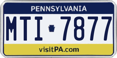 PA license plate MTI7877