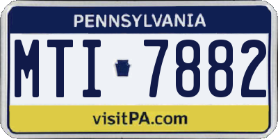 PA license plate MTI7882