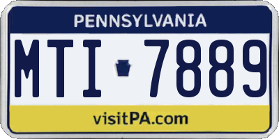 PA license plate MTI7889