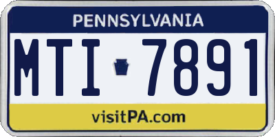 PA license plate MTI7891