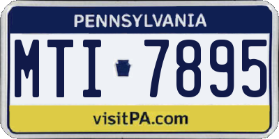 PA license plate MTI7895