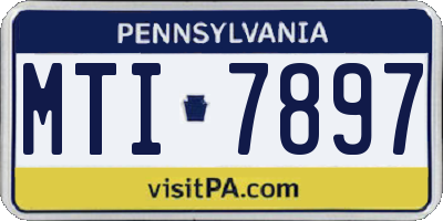 PA license plate MTI7897