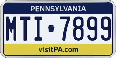 PA license plate MTI7899