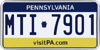 PA license plate MTI7901
