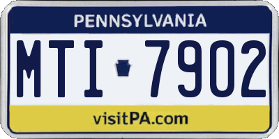 PA license plate MTI7902