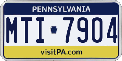 PA license plate MTI7904