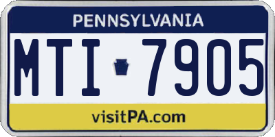 PA license plate MTI7905