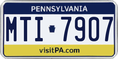 PA license plate MTI7907