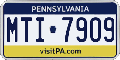 PA license plate MTI7909