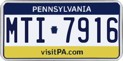 PA license plate MTI7916