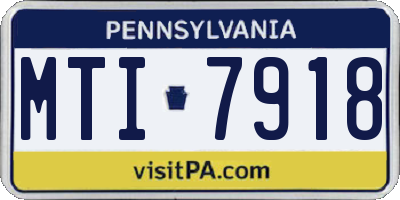 PA license plate MTI7918