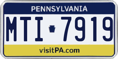 PA license plate MTI7919