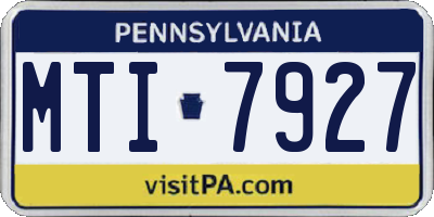 PA license plate MTI7927