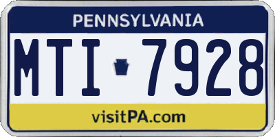 PA license plate MTI7928