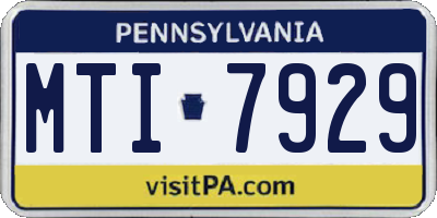 PA license plate MTI7929
