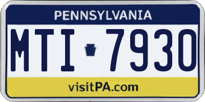 PA license plate MTI7930