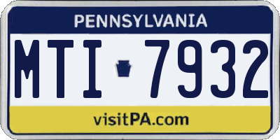 PA license plate MTI7932