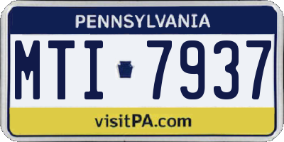 PA license plate MTI7937
