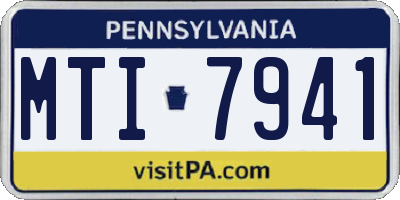 PA license plate MTI7941