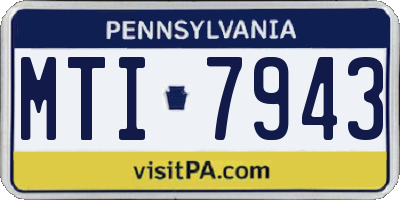 PA license plate MTI7943