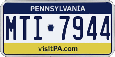 PA license plate MTI7944