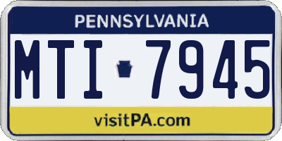 PA license plate MTI7945