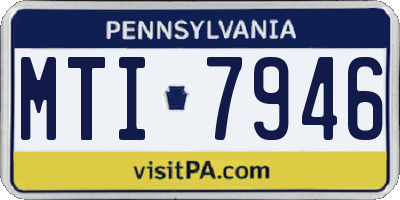 PA license plate MTI7946
