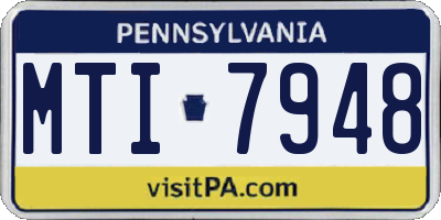 PA license plate MTI7948