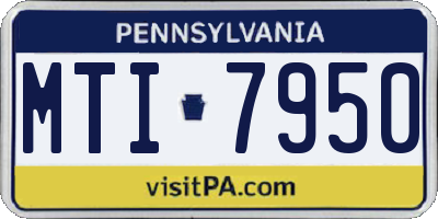 PA license plate MTI7950