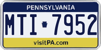 PA license plate MTI7952