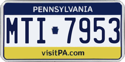 PA license plate MTI7953
