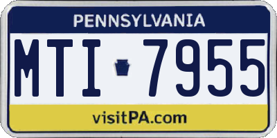 PA license plate MTI7955