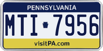 PA license plate MTI7956