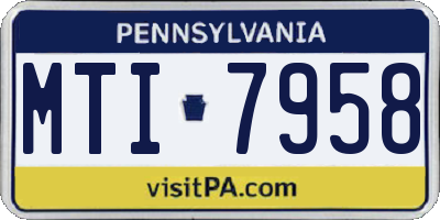 PA license plate MTI7958