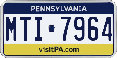 PA license plate MTI7964