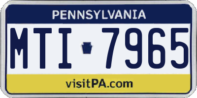 PA license plate MTI7965