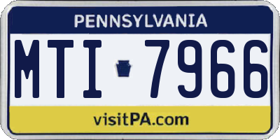 PA license plate MTI7966