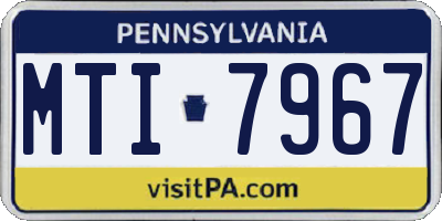 PA license plate MTI7967