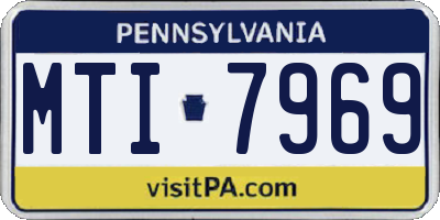 PA license plate MTI7969