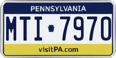 PA license plate MTI7970