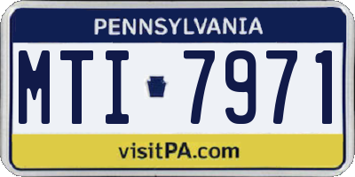 PA license plate MTI7971