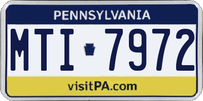 PA license plate MTI7972