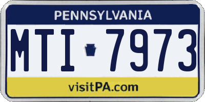 PA license plate MTI7973