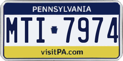 PA license plate MTI7974