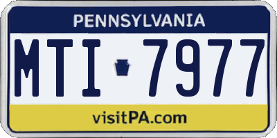 PA license plate MTI7977