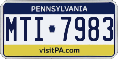 PA license plate MTI7983