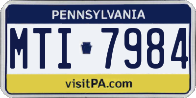 PA license plate MTI7984