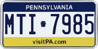 PA license plate MTI7985